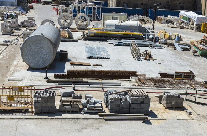 material handling on a construction site