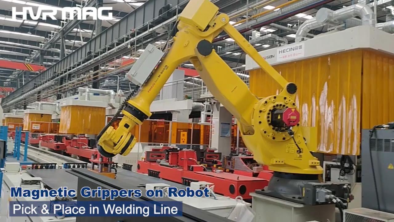 Magnetic gripper used for robot in welding line - HVR MAG
