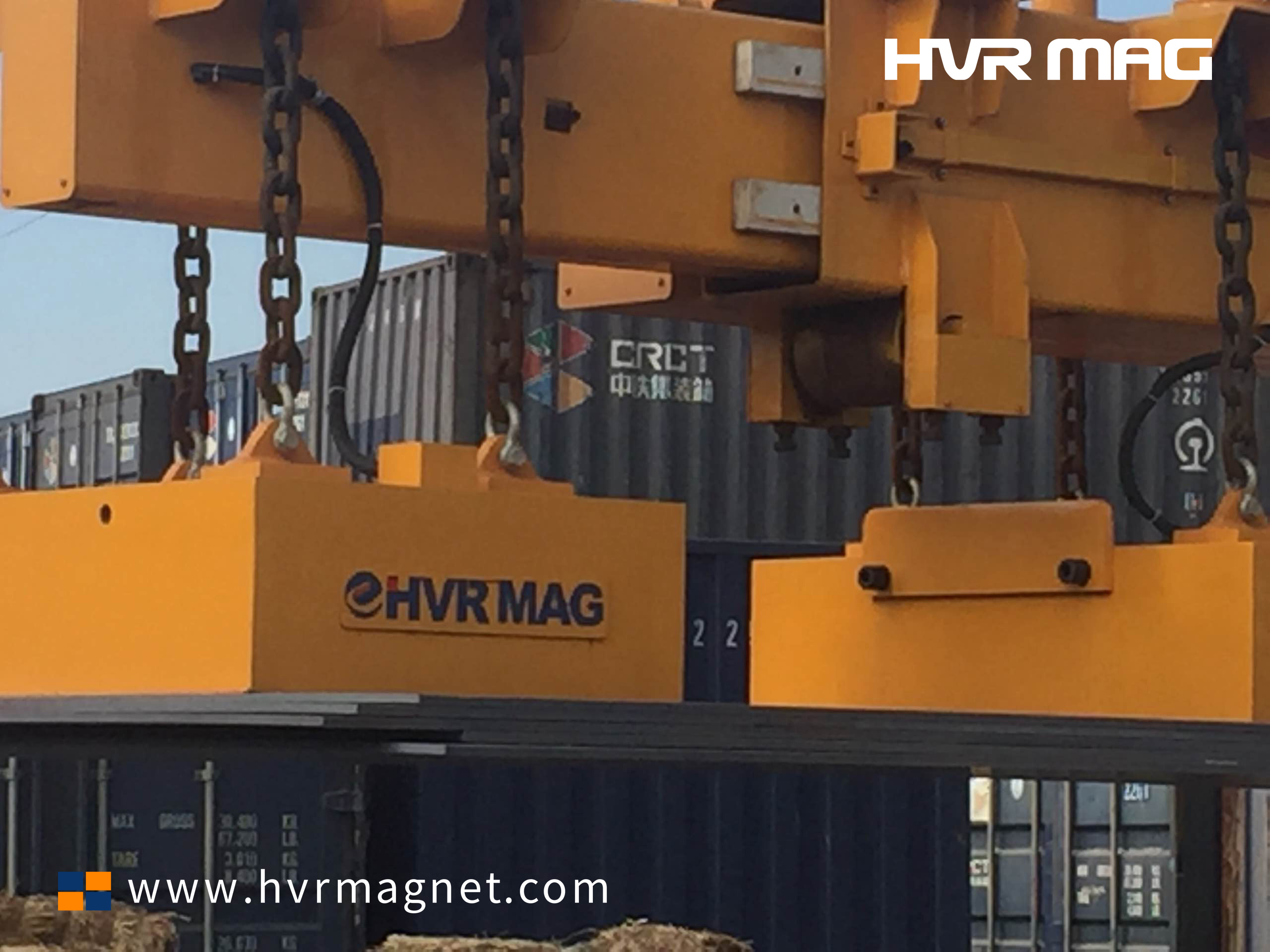 Magnetic Steel Sheet Lifting Device in Freight Yard - HVR MAG