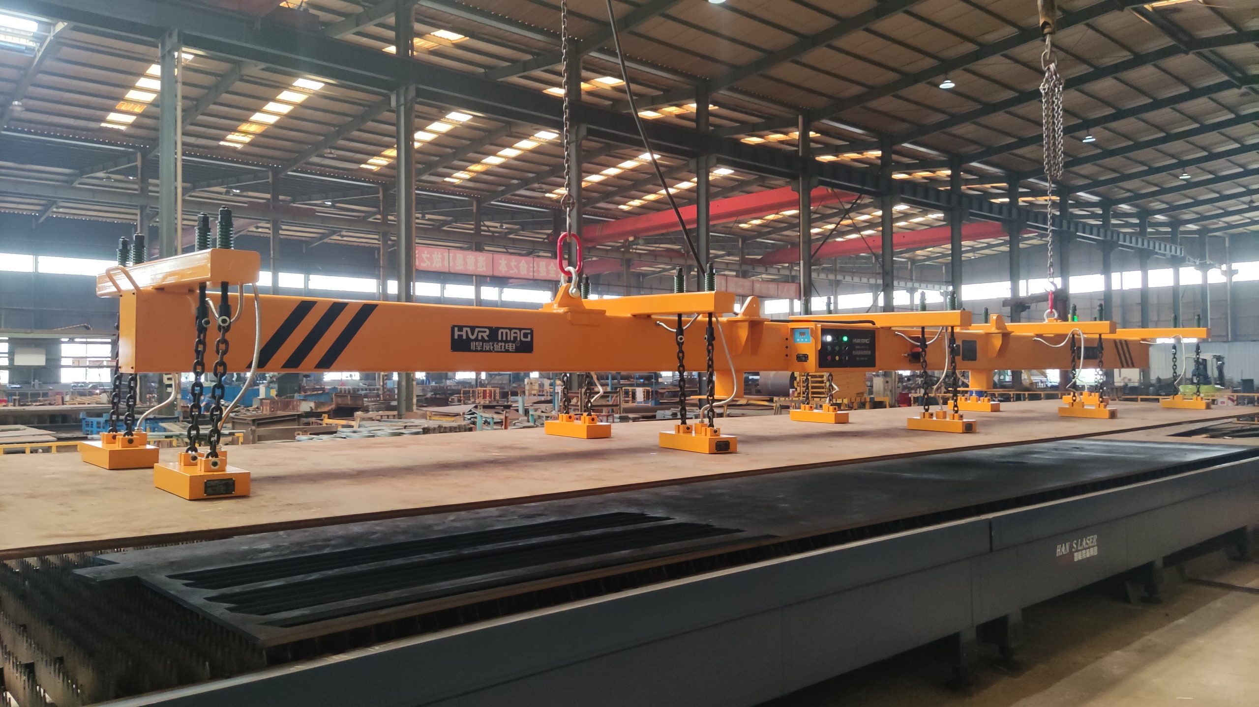 8 ton magnetic lifting system loading steel plate for laser cutting table