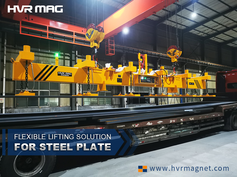 flexible lifting solution for steel plate - 25 ton lifting magnets- HVR MAG
