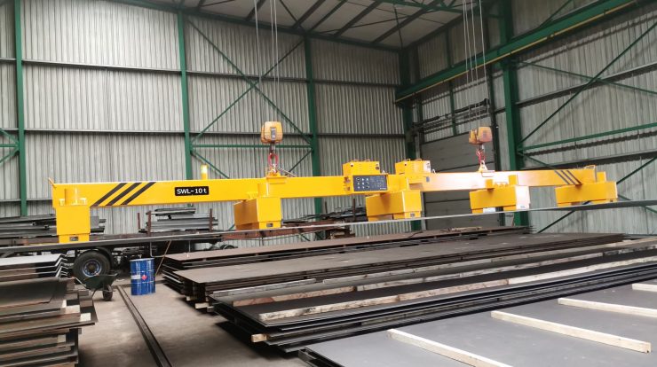 Two-Hook Overhead Bridge Crane Lifting Device for Steel