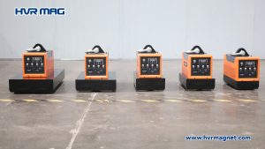 Five models of electro permanent lifting magnets manufactured by HVR MAG