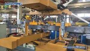 gantry robot automated material handling with electro permanent magnetic gripper