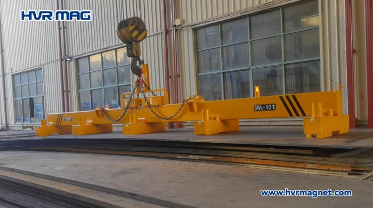 lifting magnet in steel structure plant