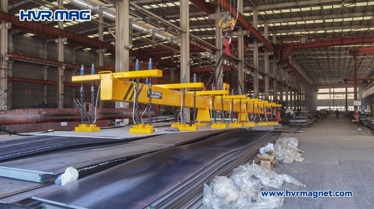 Electro Permanent Crane Lifting Magnets in Steel Structure Plant
