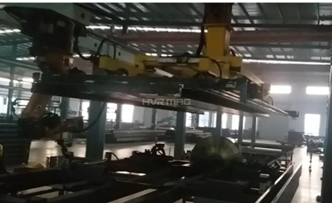 Magnetic Gripper Pick and Place of Parking Lift Frame on Gantry System